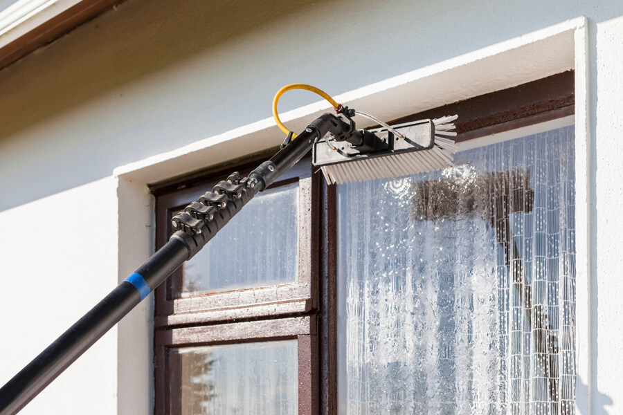 Water-fed pole window cleaning in Croydon