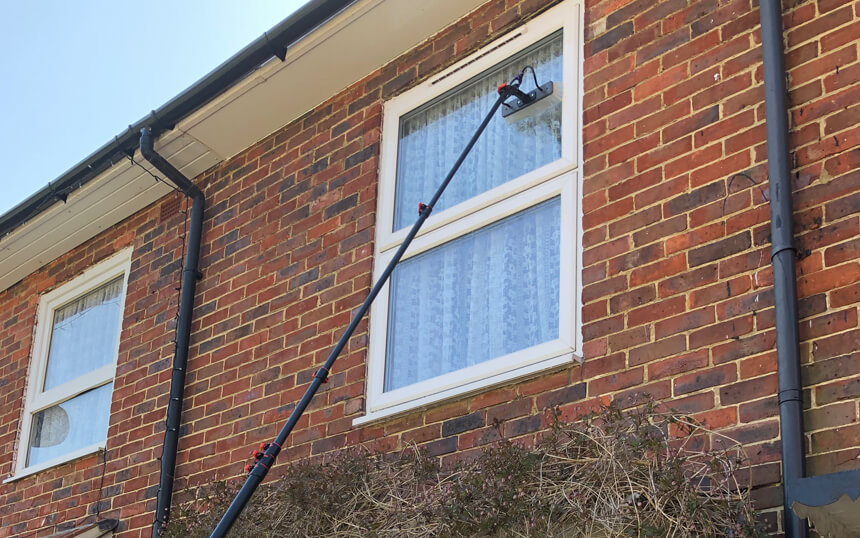 Water-fed pole window cleaning in Croydon